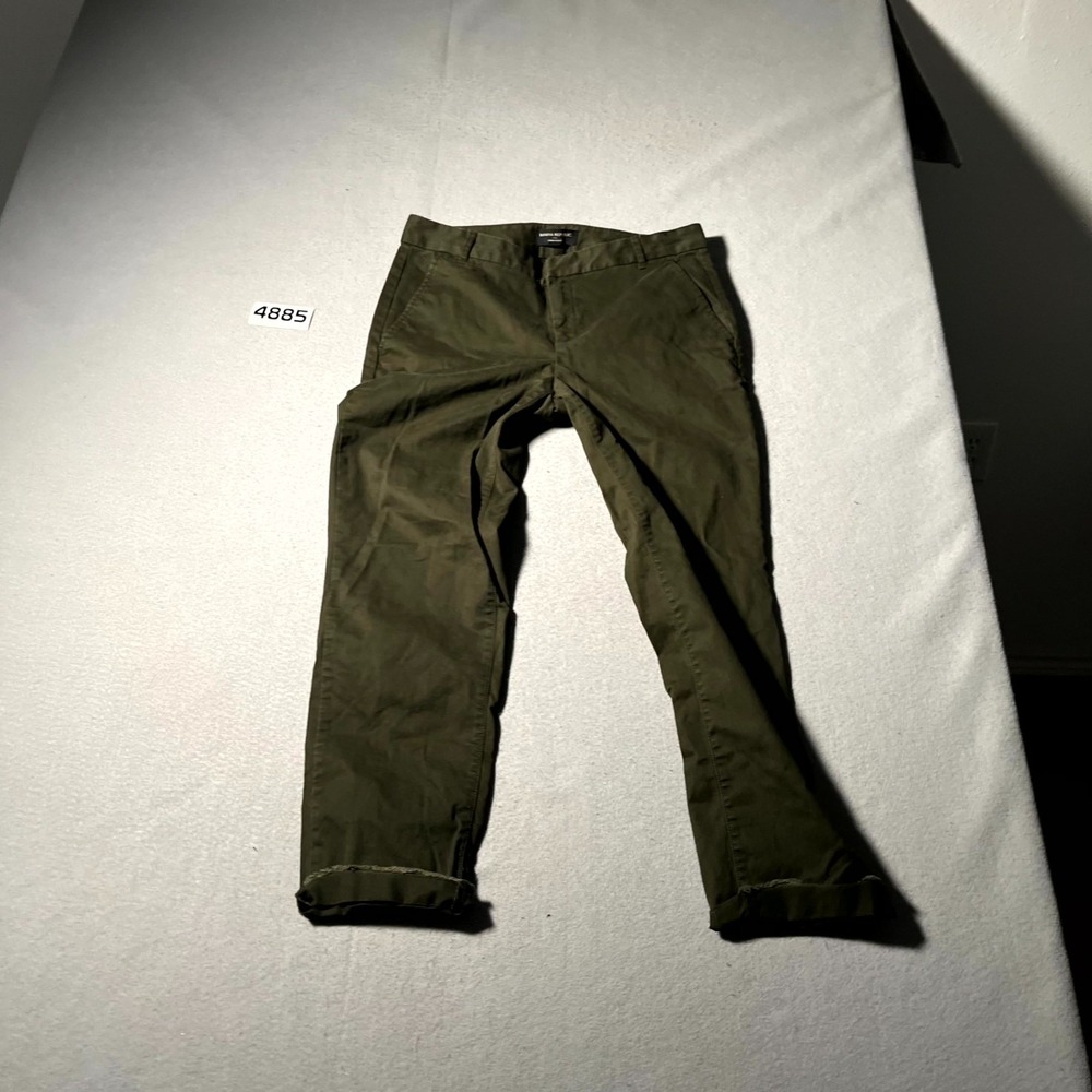 Banana Republic Chino Pants Womens 4 Olive Green Cotton Stretch Flat Front